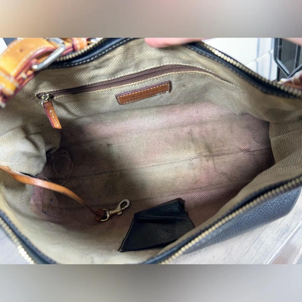 Vintage Dooney & Bourke Black Pebbled All Weather Leather Hobo Shoulder Handbag - Picture 9 of 14